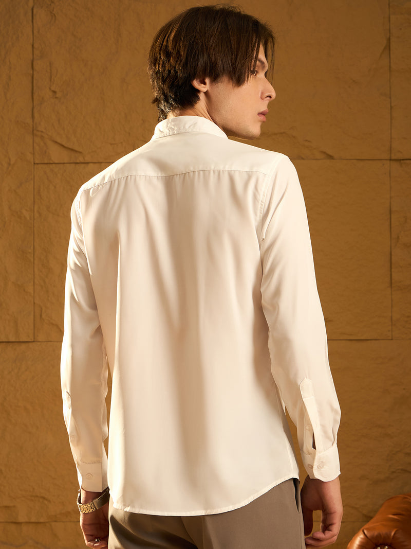 White: Full sleeve Partywear Shirt