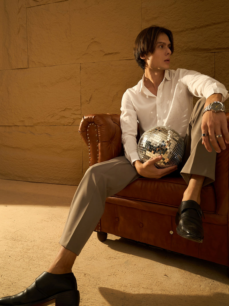 White: Full sleeve Partywear Shirt