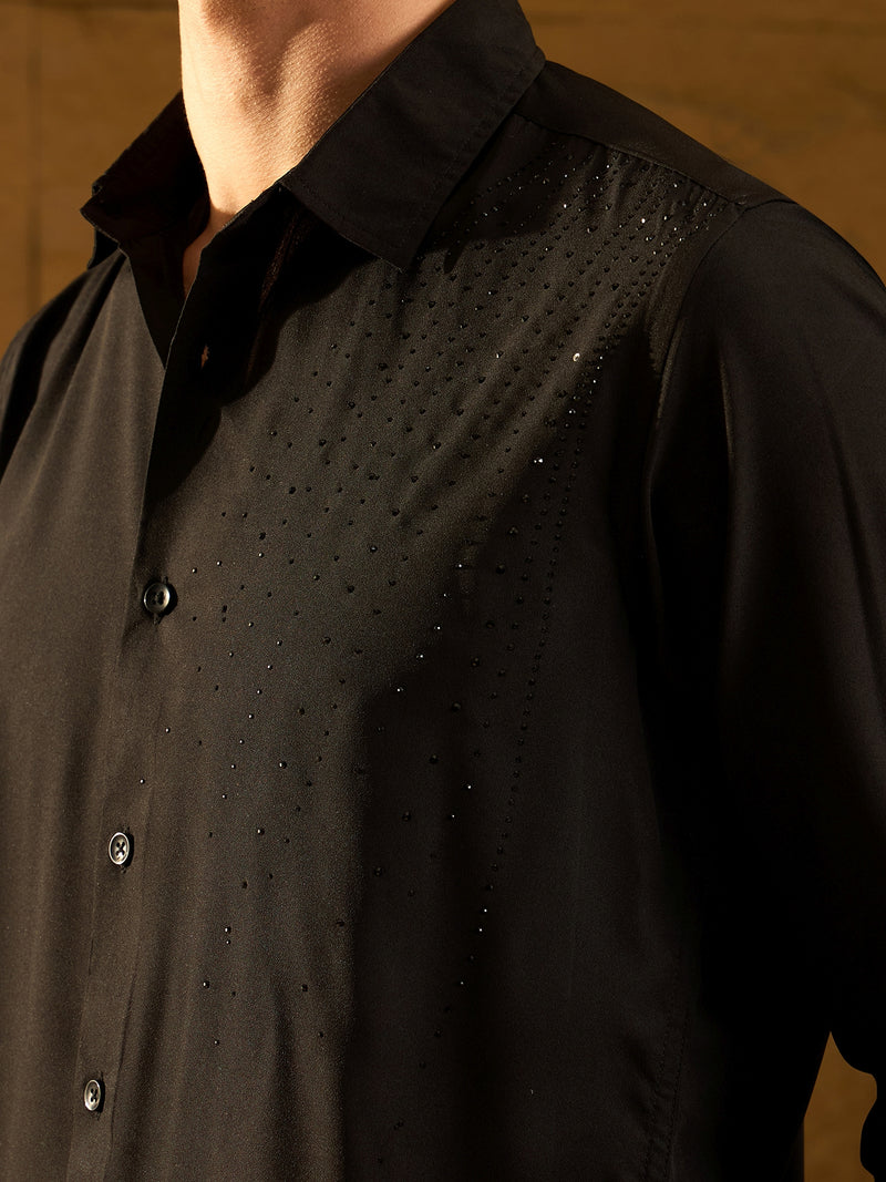 Black: Full Sleeves Partywear Shirt