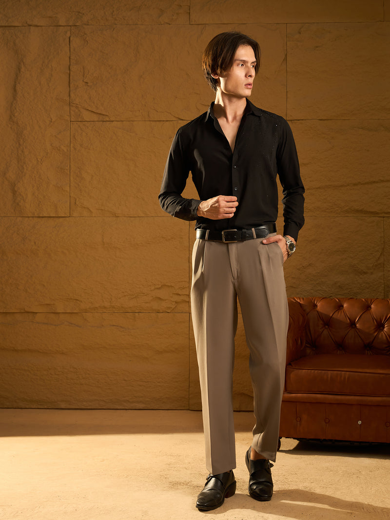 Black: Full Sleeves Partywear Shirt