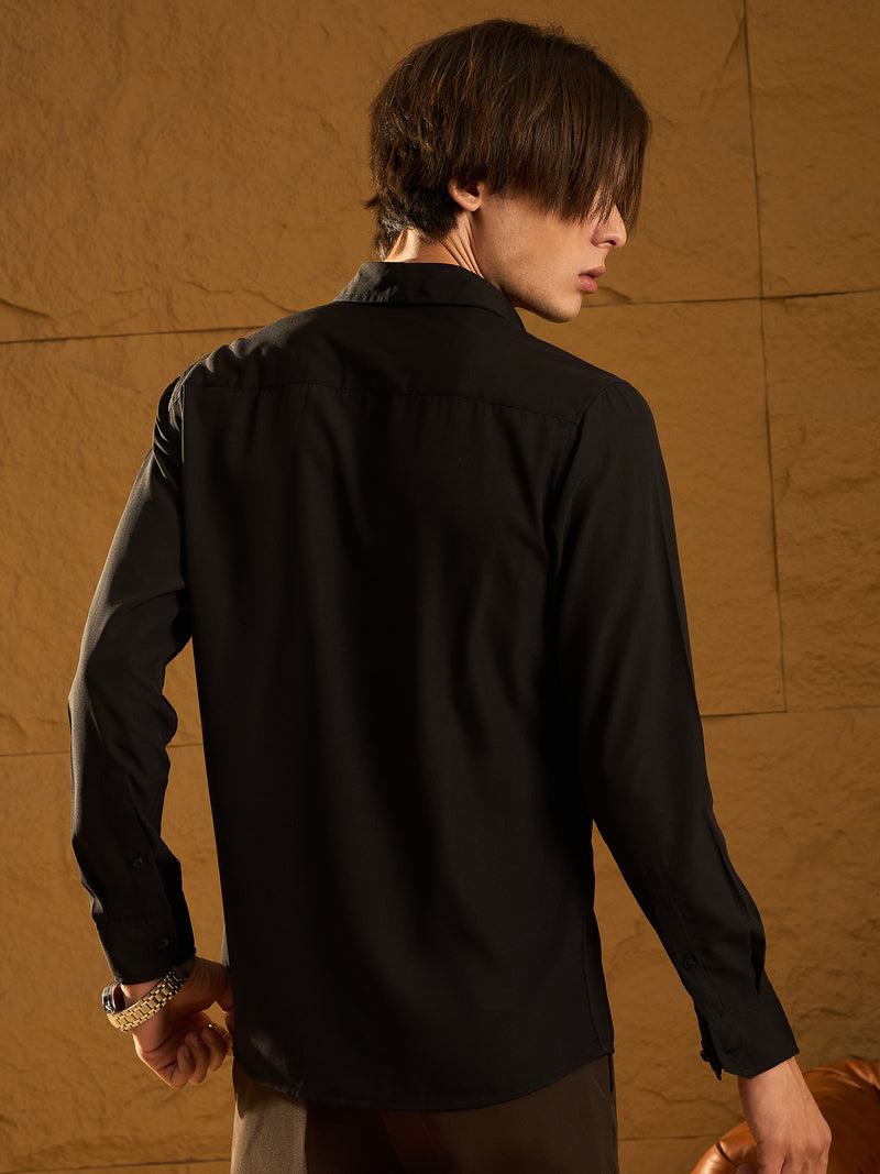 Black: Full Sleeves Partywear Shirt