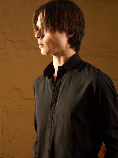 Black: Full Sleeves Partywear Shirt