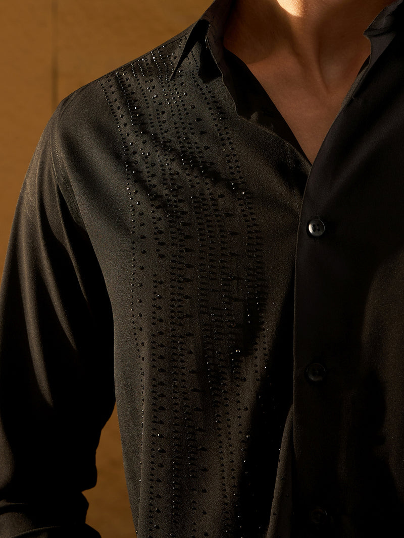 Black: Full Sleeves Partywear Shirt