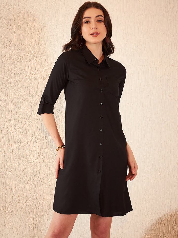 Shirt Collar Full Planket Dress