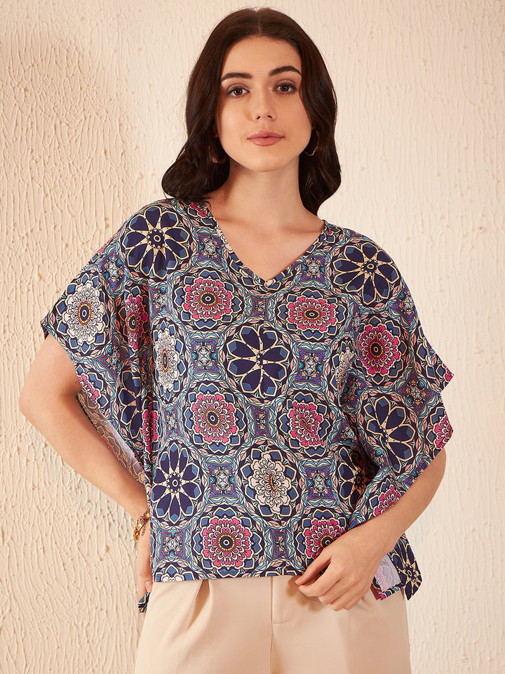 Ethnic Motif Printed Kaftan Top