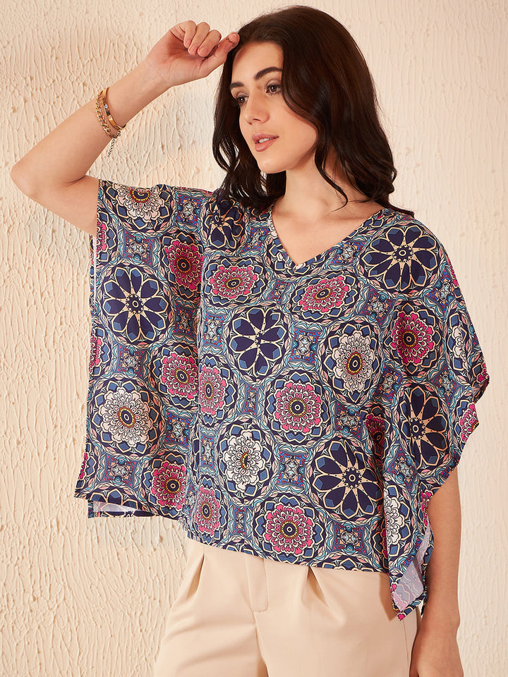 Ethnic Motif Printed Kaftan Top