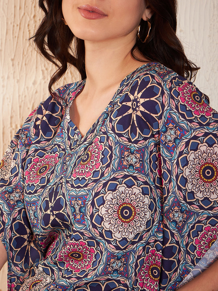 Ethnic Motif Printed Kaftan Top