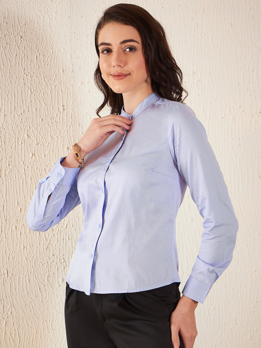 Lavender Slim Fit Cotton Formal Shirt