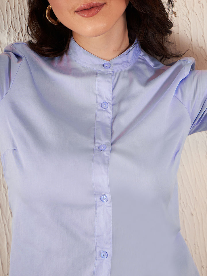 Lavender Slim Fit Cotton Formal Shirt