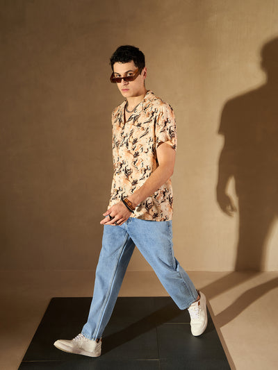 Dennison men's middle blue  baggy jeans front view