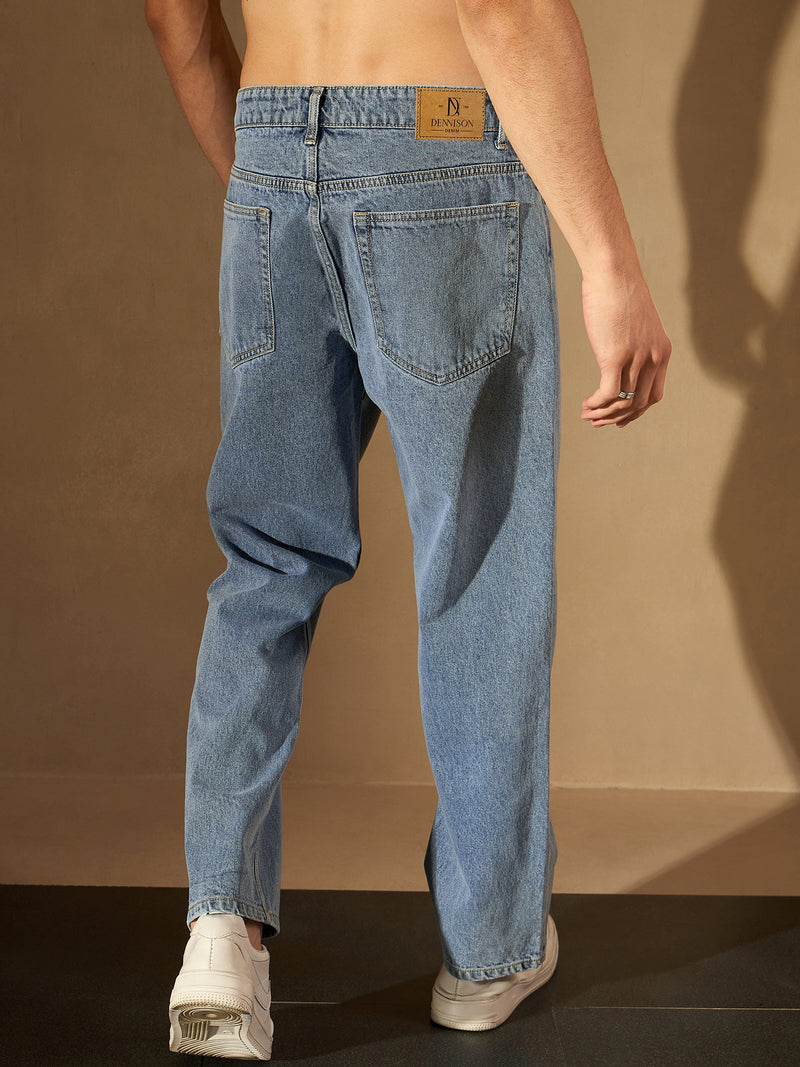 Blue Faded: Korean Baggy Jeans