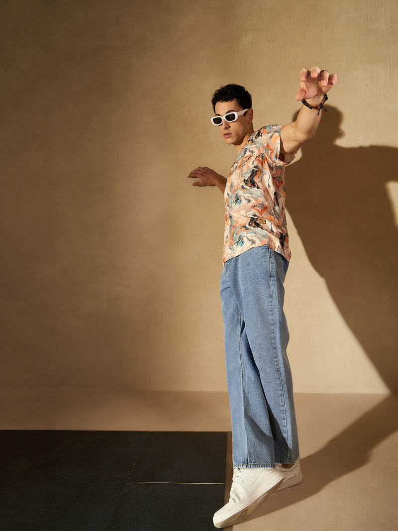 Blue Faded: Korean Baggy Jeans