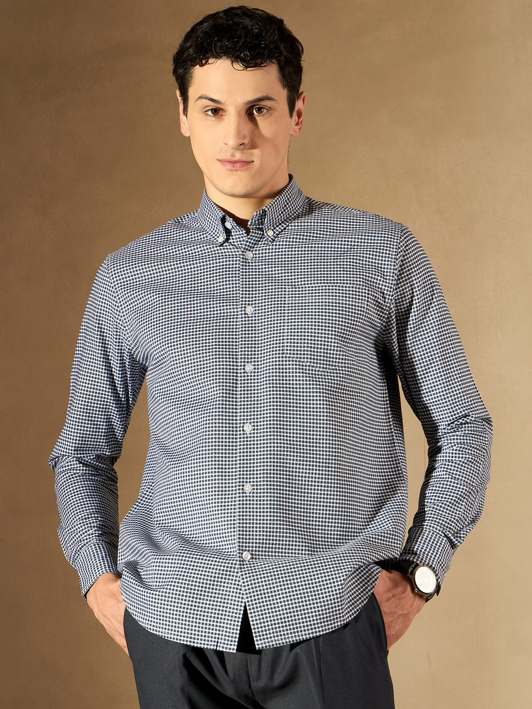 Blue Checked Formal Shirt