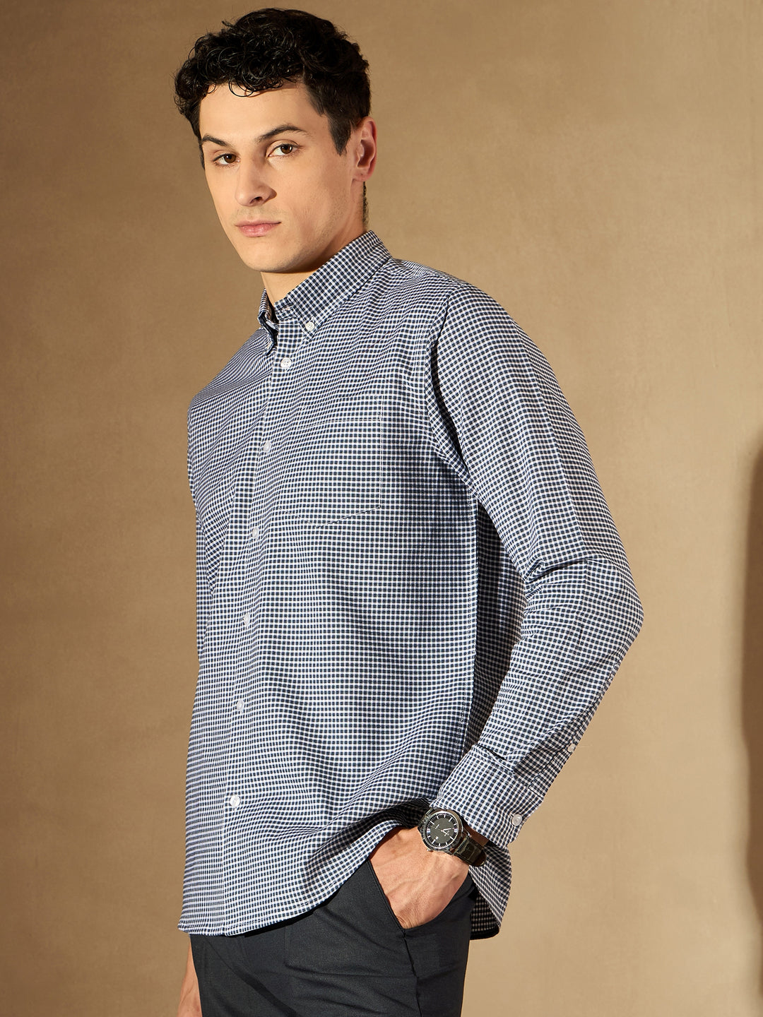 Blue Checked Formal Shirt