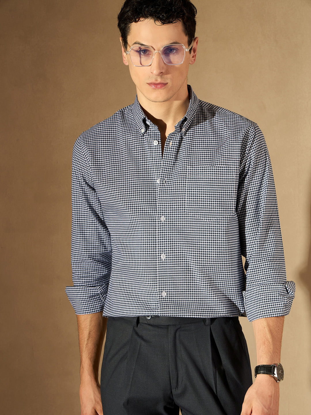 Blue Checked Formal Shirt