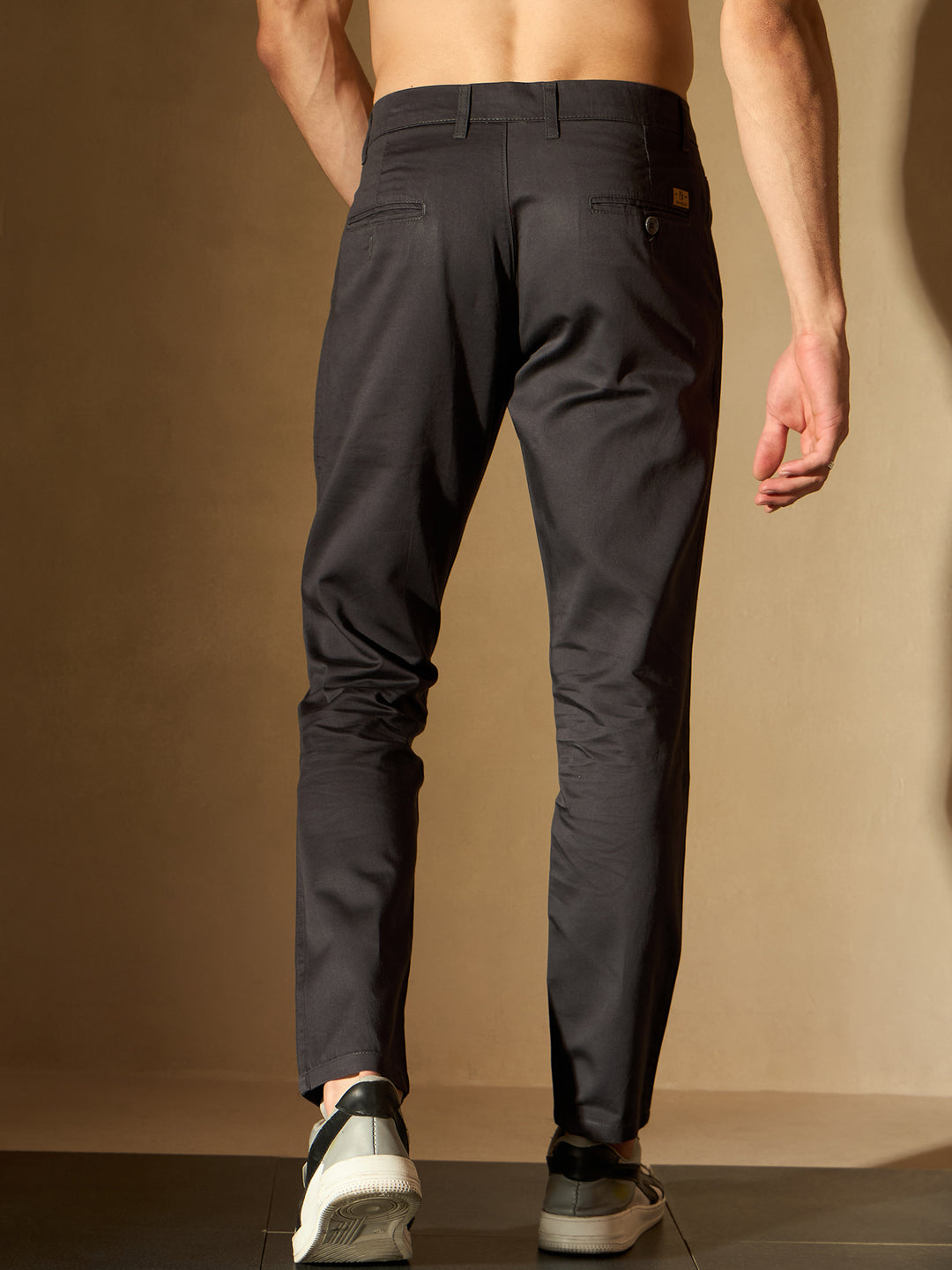 Dark Grey Straight Fit Formal Trousers