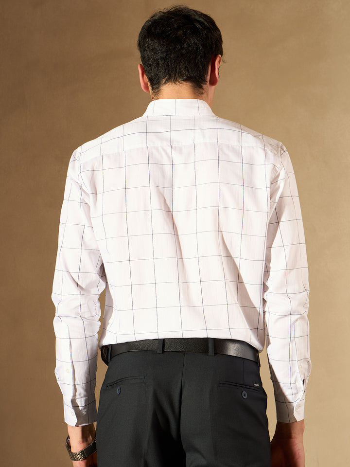 White Checked Formal Shirt