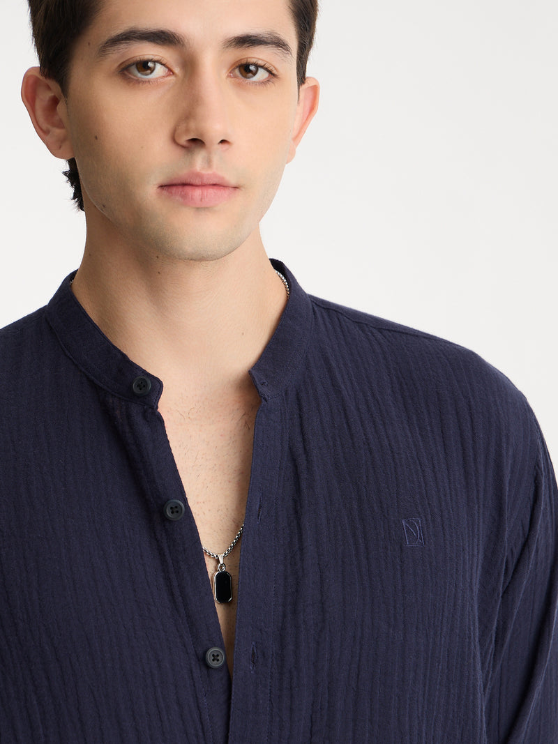 Double Gauge Relaxed Fit Shirt