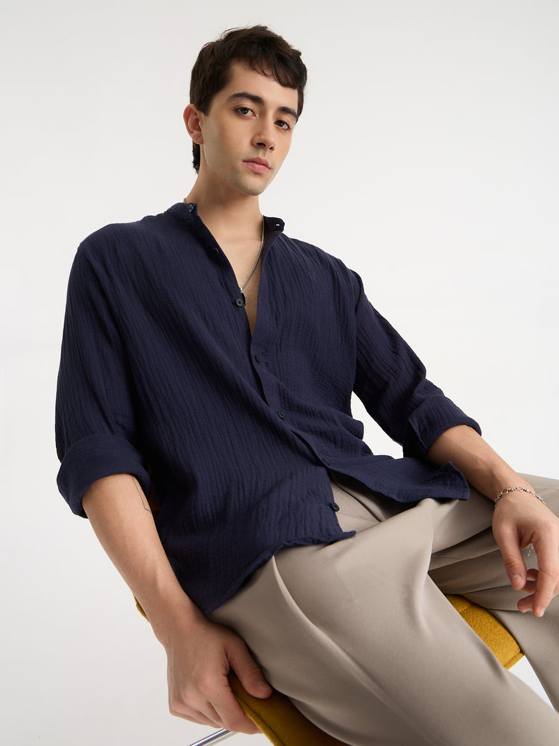 Double Gauge Relaxed Fit Shirt