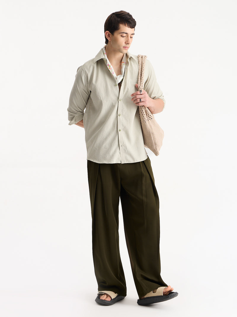 Italian Pleat Baggy Trousers