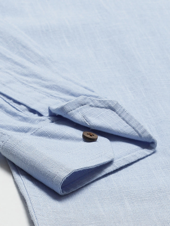 DENNISON Men Blue Comfort Fit Solid Shirt Style Kurta