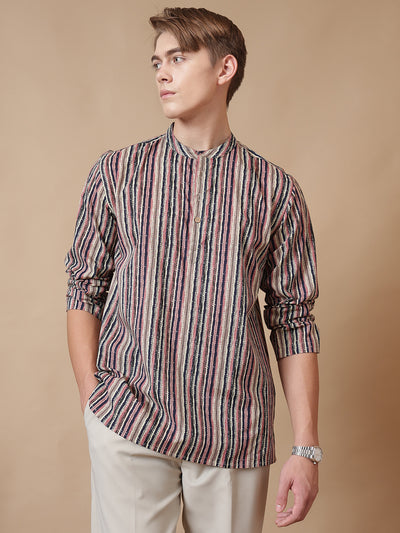 Earthy Striped Cotton Kurta