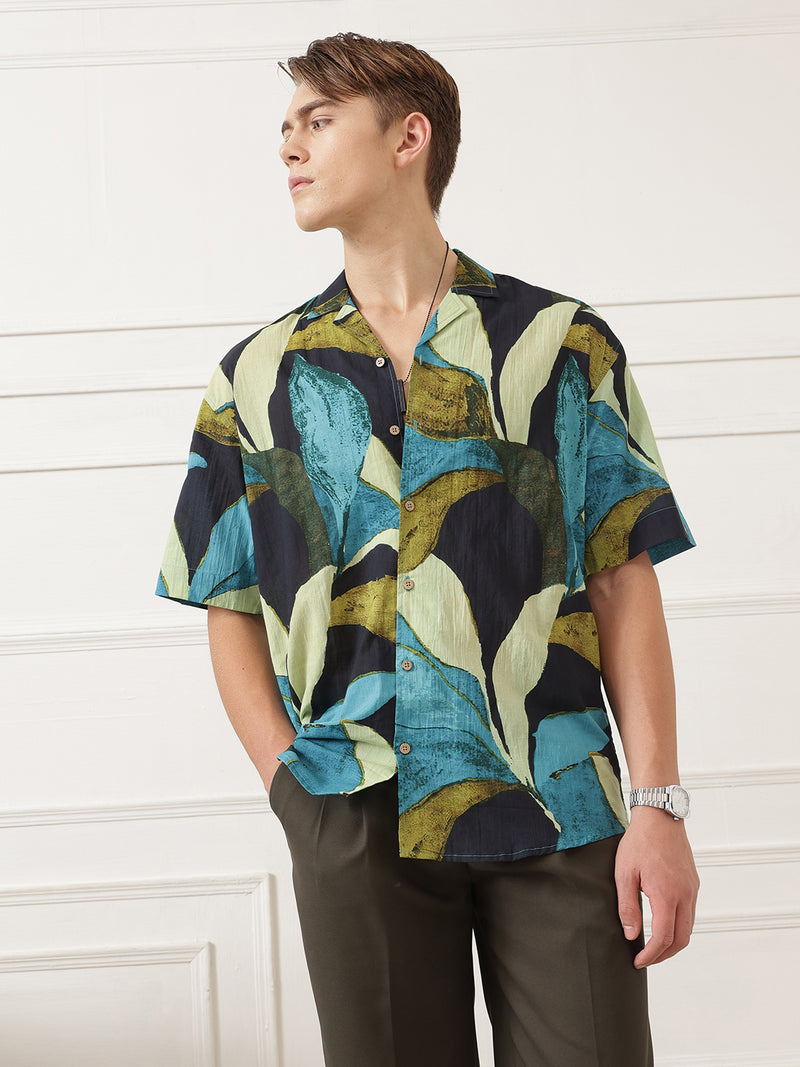 Abstract Print Oversized Shirt