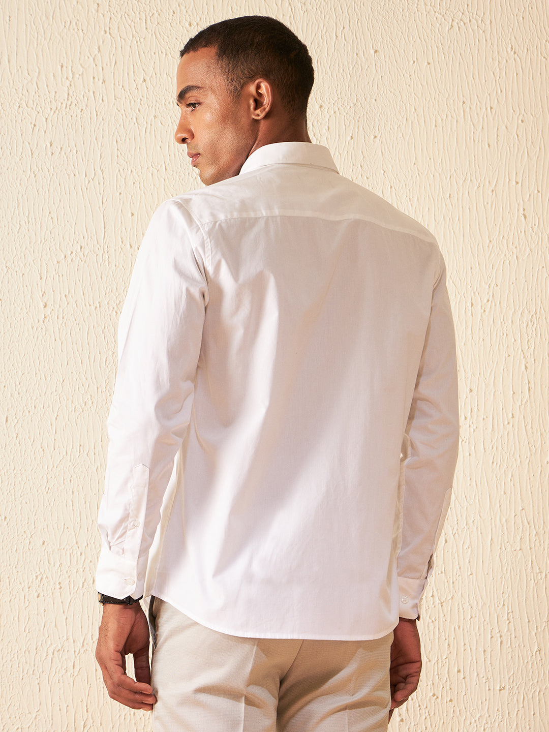 DENNISON Cotton Smart Slim Fit Casual Shirt With Embroidered Detail