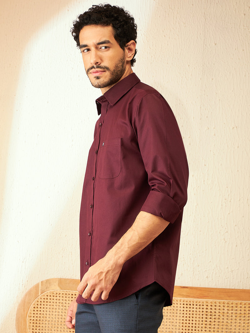 Wine: Cotton Formal Shirt