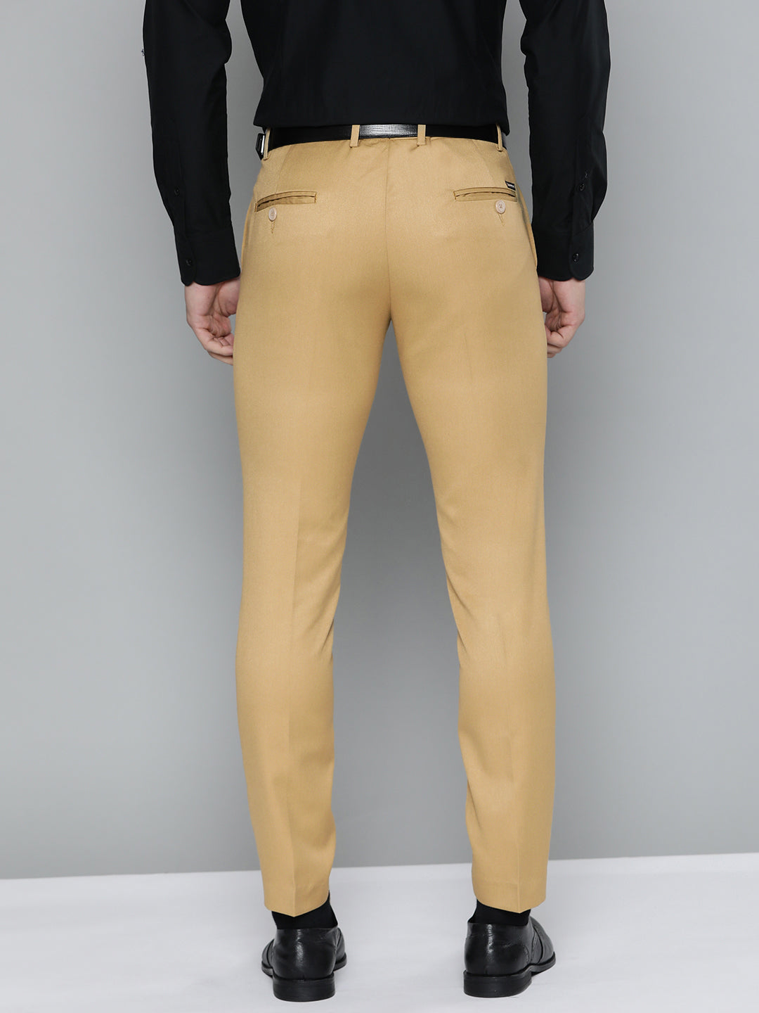 DENNISON Men Camel Brown Solid Smart Auto Fit Waist Formal Trousers –  dennisonfashionindia