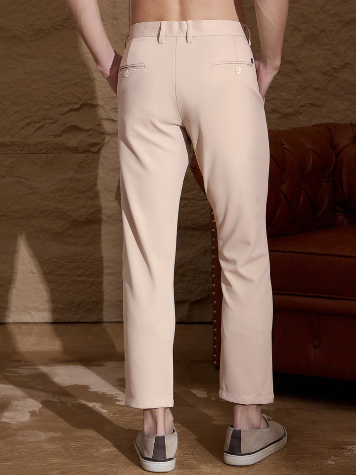 Men Textured Chinos Fit 4 Way Lycra Trouser