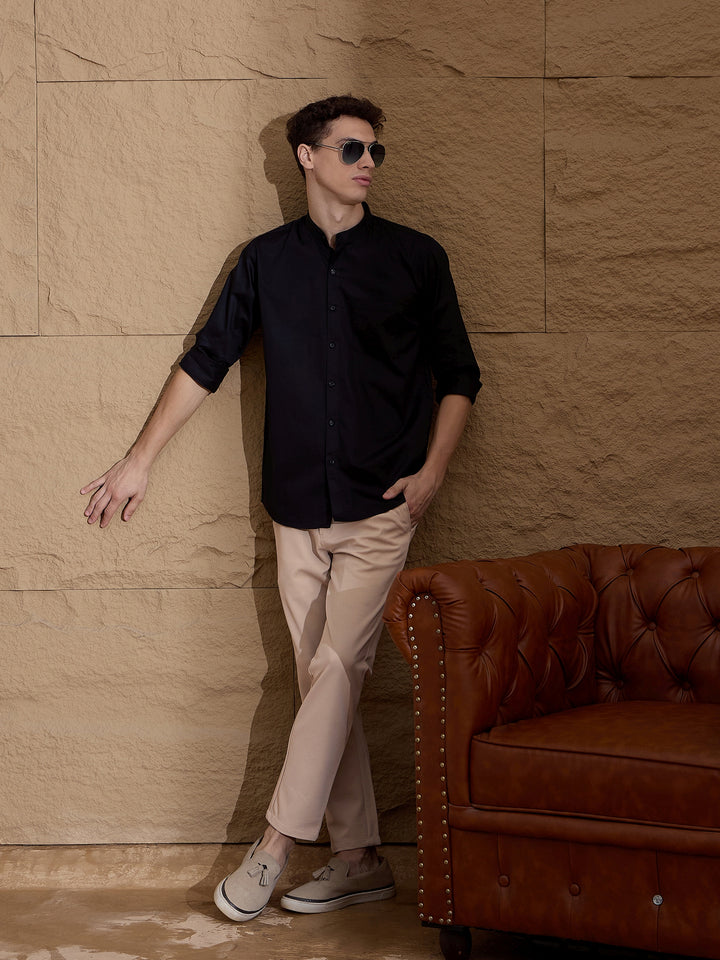 Men Textured Chinos Fit 4 Way Lycra Trouser