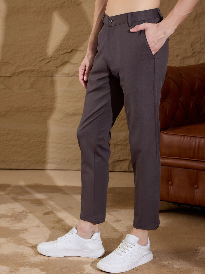 Men Textured Chinos Fit 4 Way Lycra Trouser