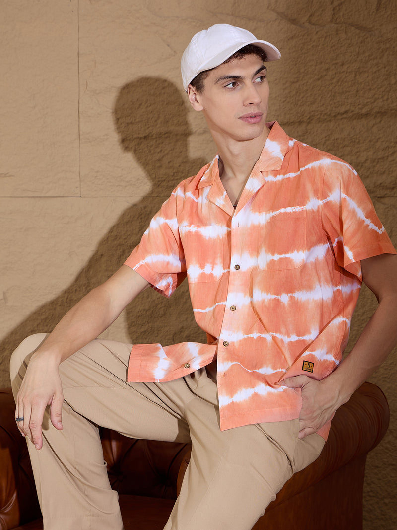Orange & White:Tie & Dye Shirt