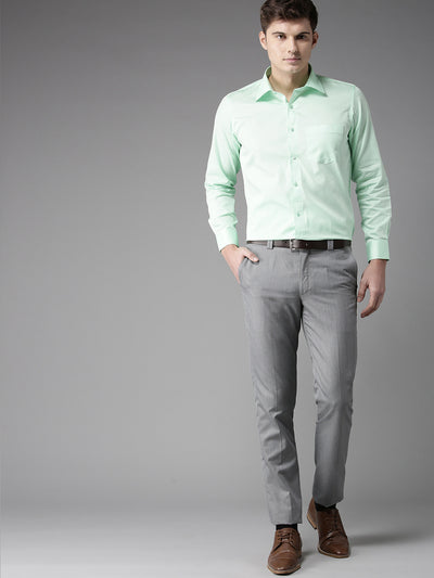 Green: Regular Fit Solid Formal Shirt