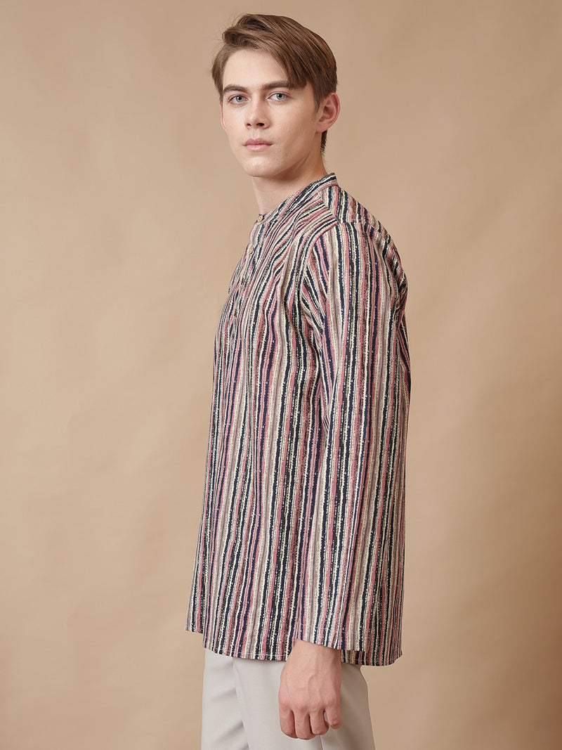 Earthy Striped Cotton Kurta
