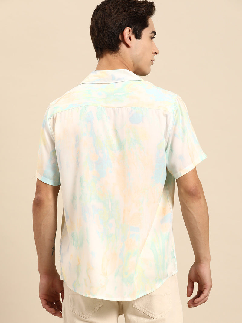 DENNISON Men Smart Opaque Printed Cuban Collar Casual Shirt