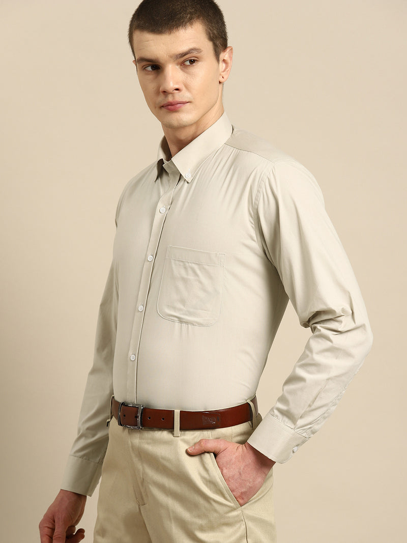 Khaki: solid opaque Formal shirt