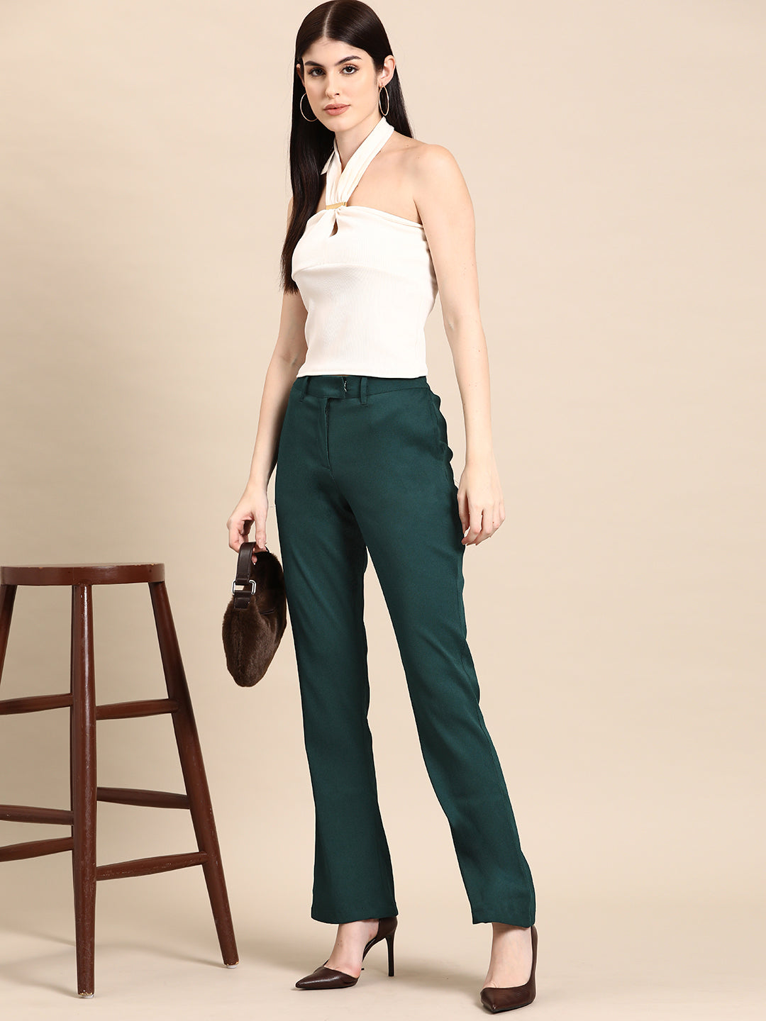 Celine // Green Wool Pleated Trouser – VSP Consignment