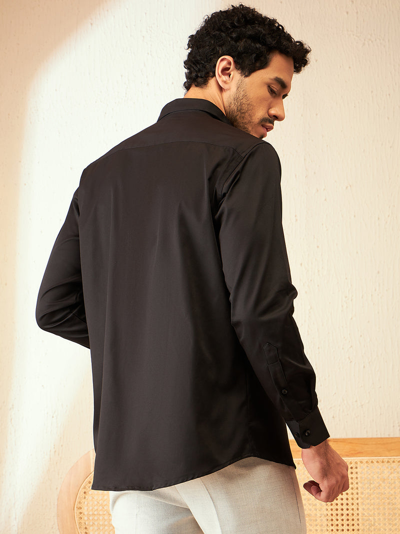 Black Printed Party Shirt