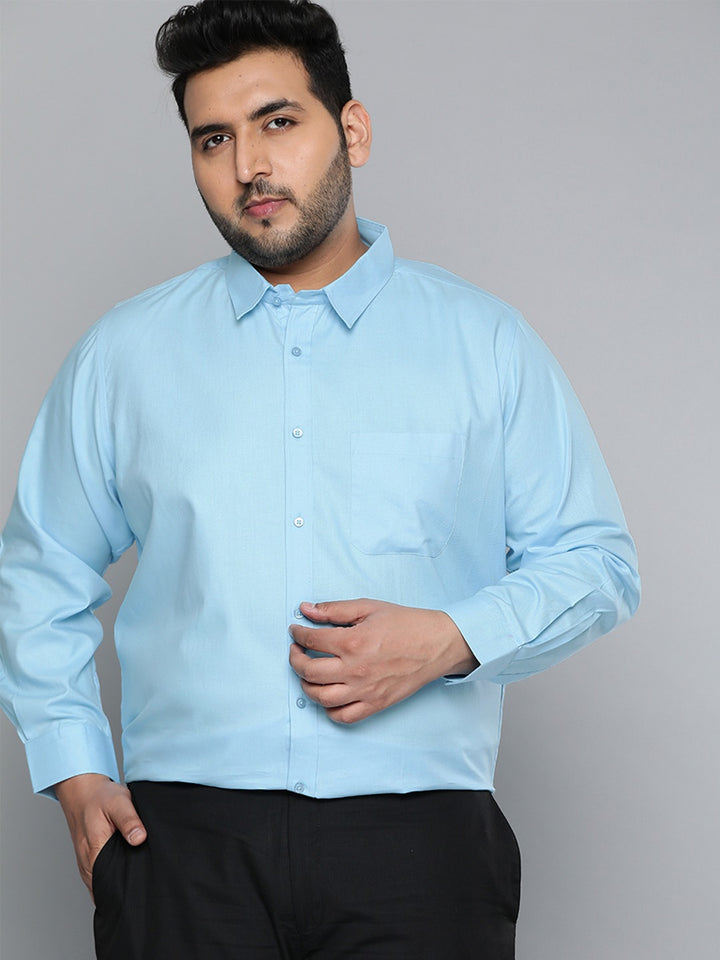 Sky Blue: Spread Collar Shirt