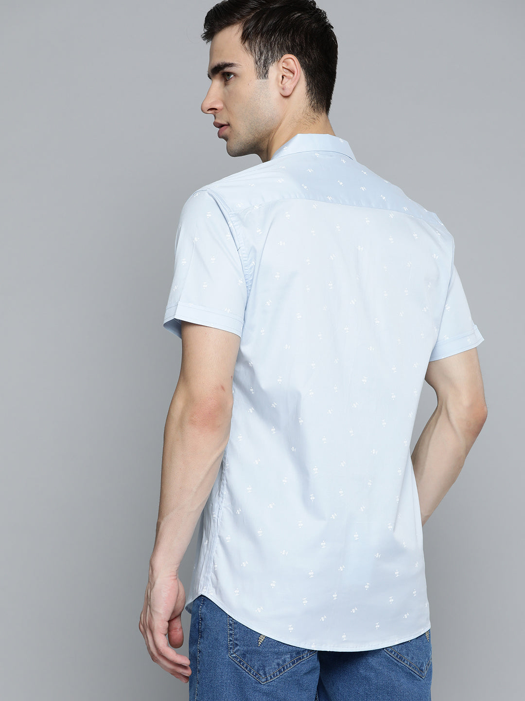 Blue & White: Tropical Printed Shirt