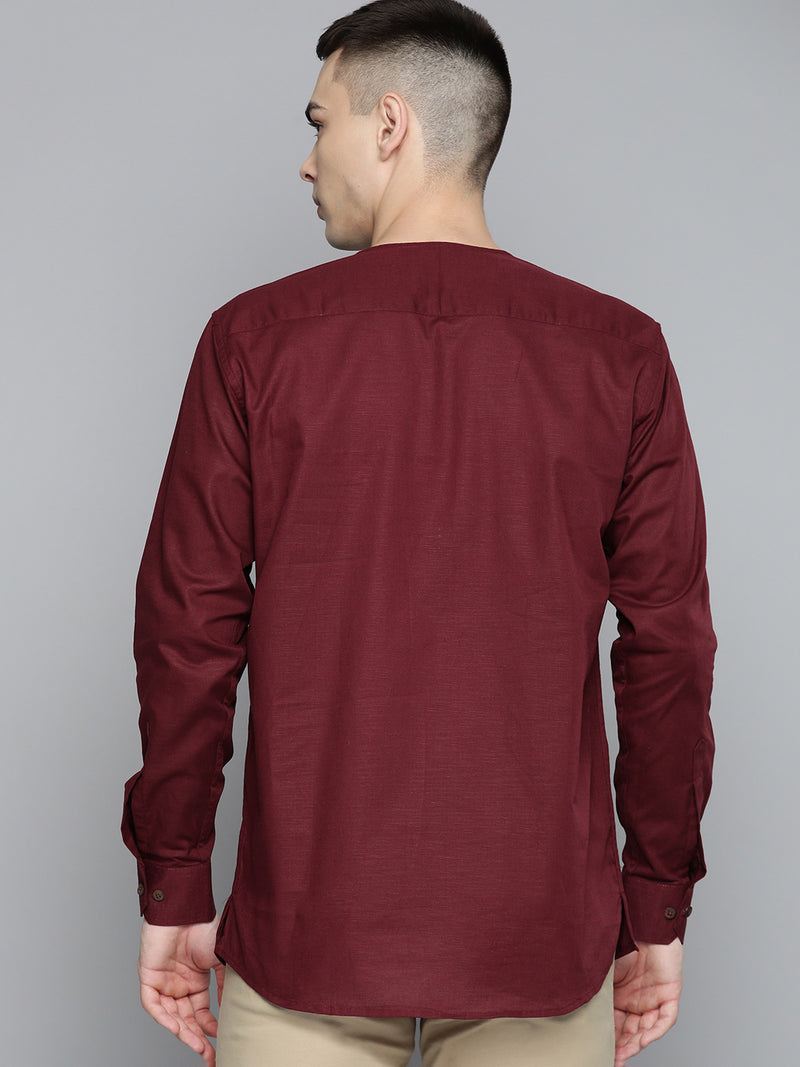 DENNISON Men Solid Linen Kurta