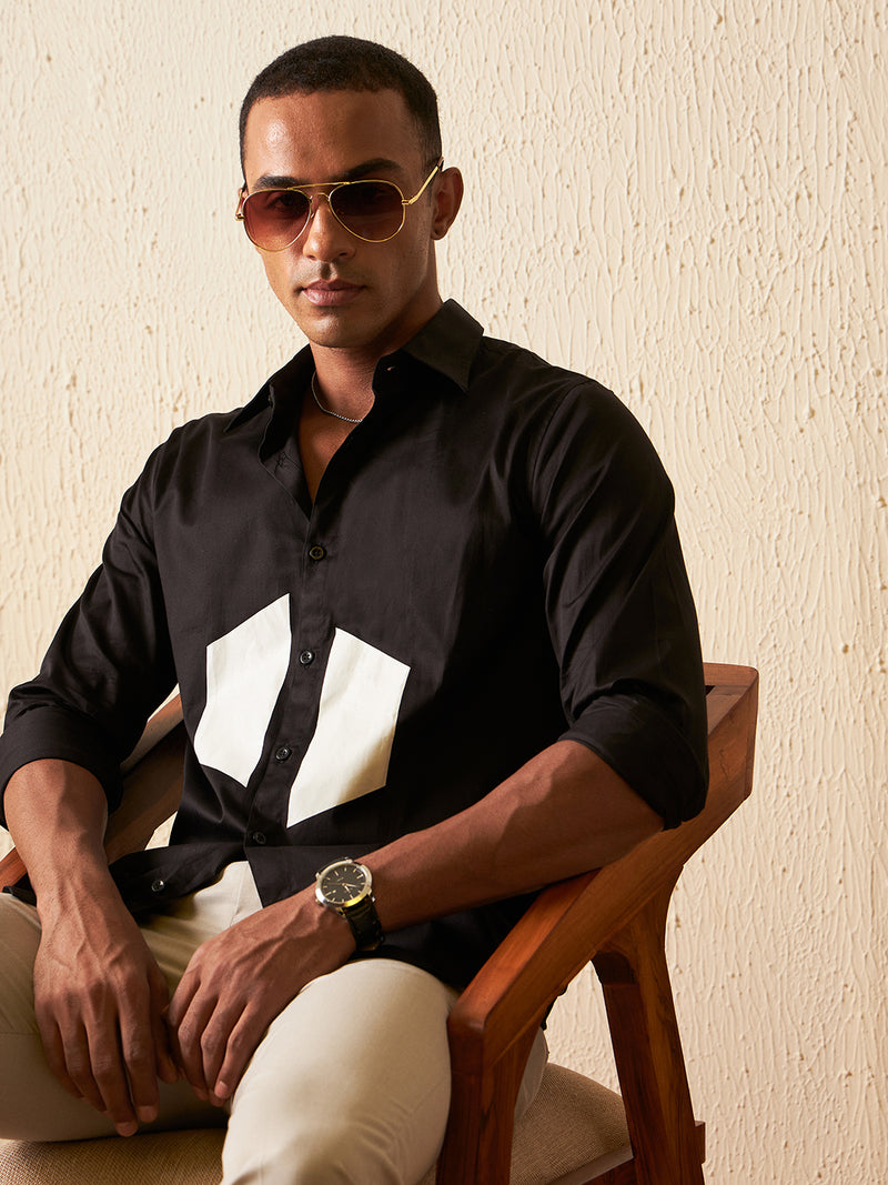 Black: Full Sleeves Casual Shirt