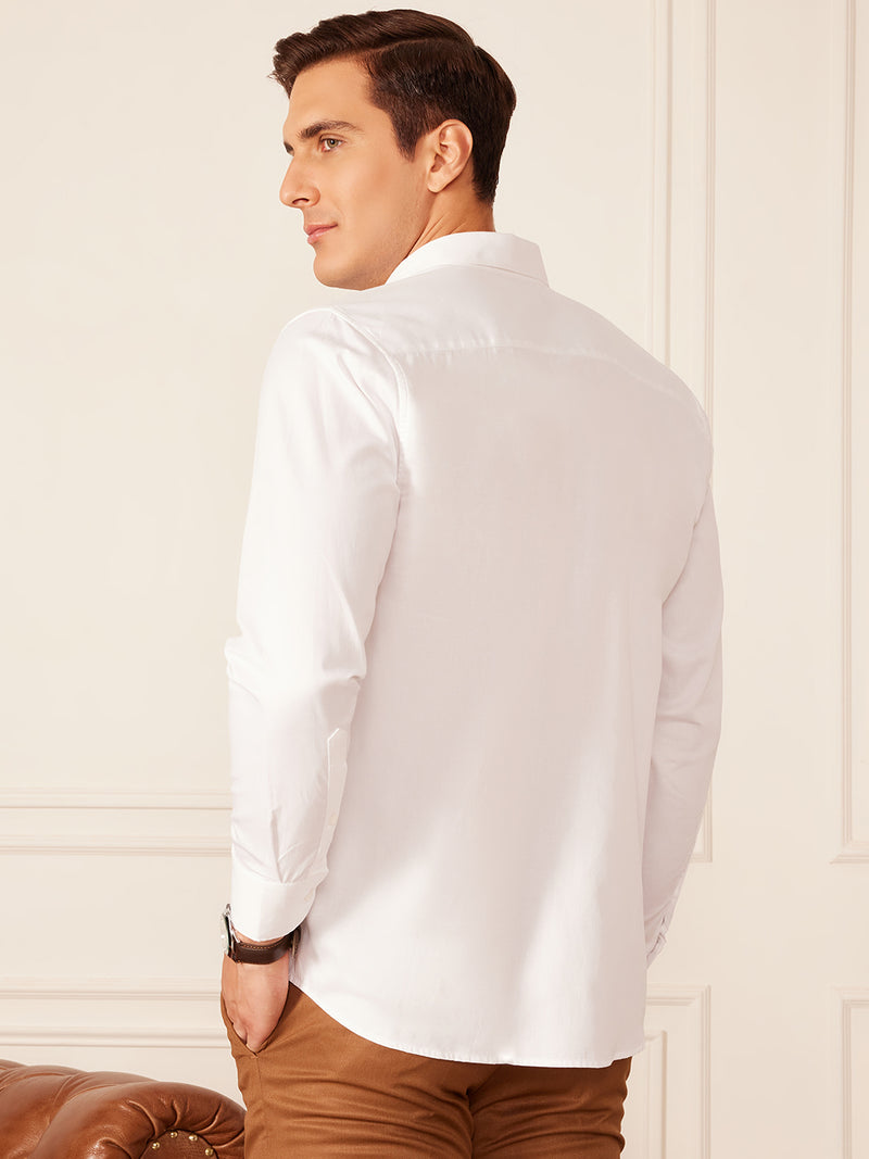 White: Full Sleeves Abstract Printed Party Shirt