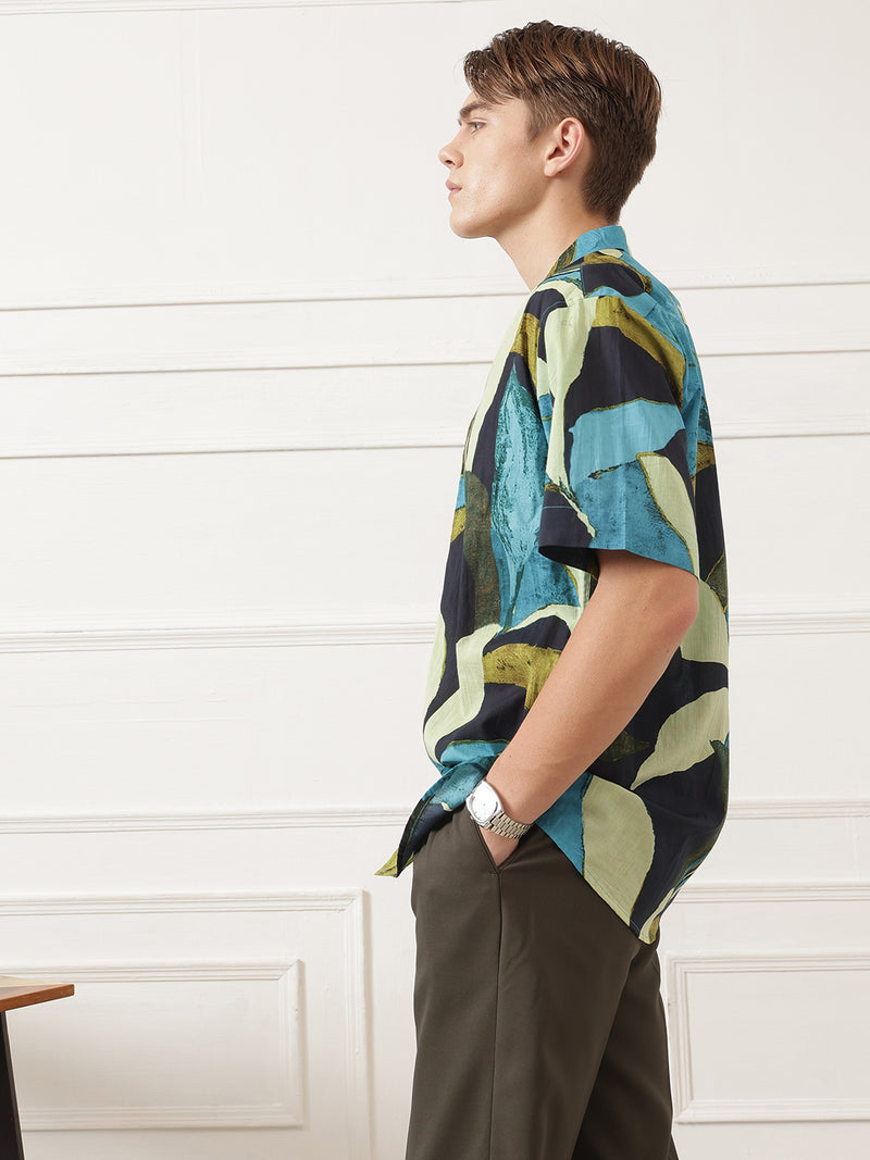 Abstract Print Oversized Shirt