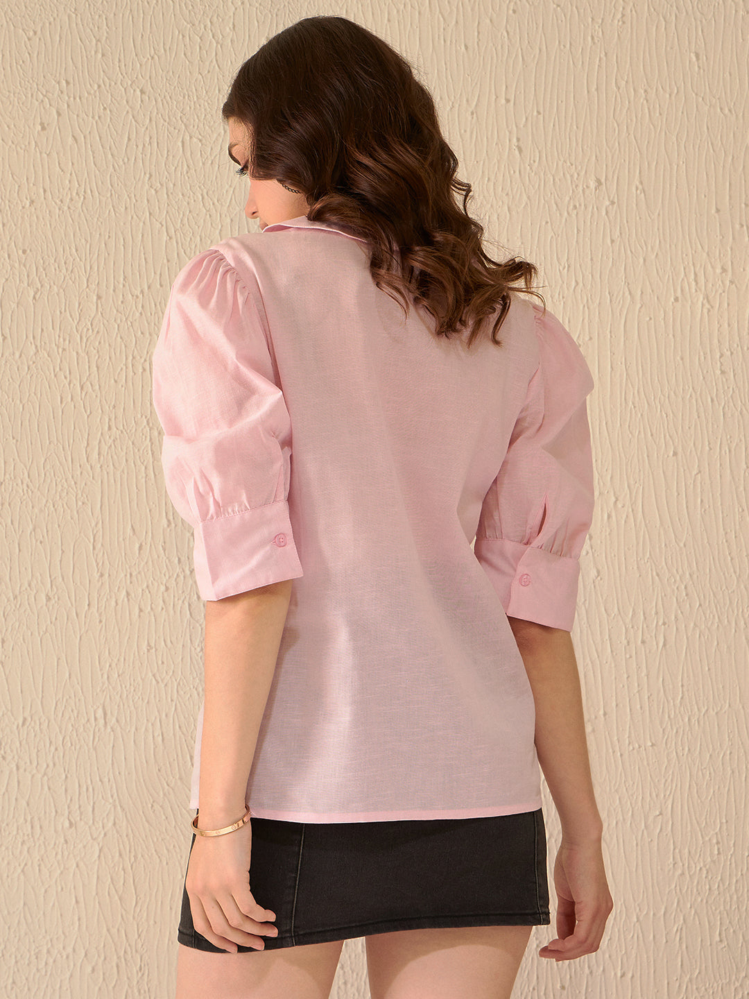 Dennison Pink Pointed Spread Collar Shirt