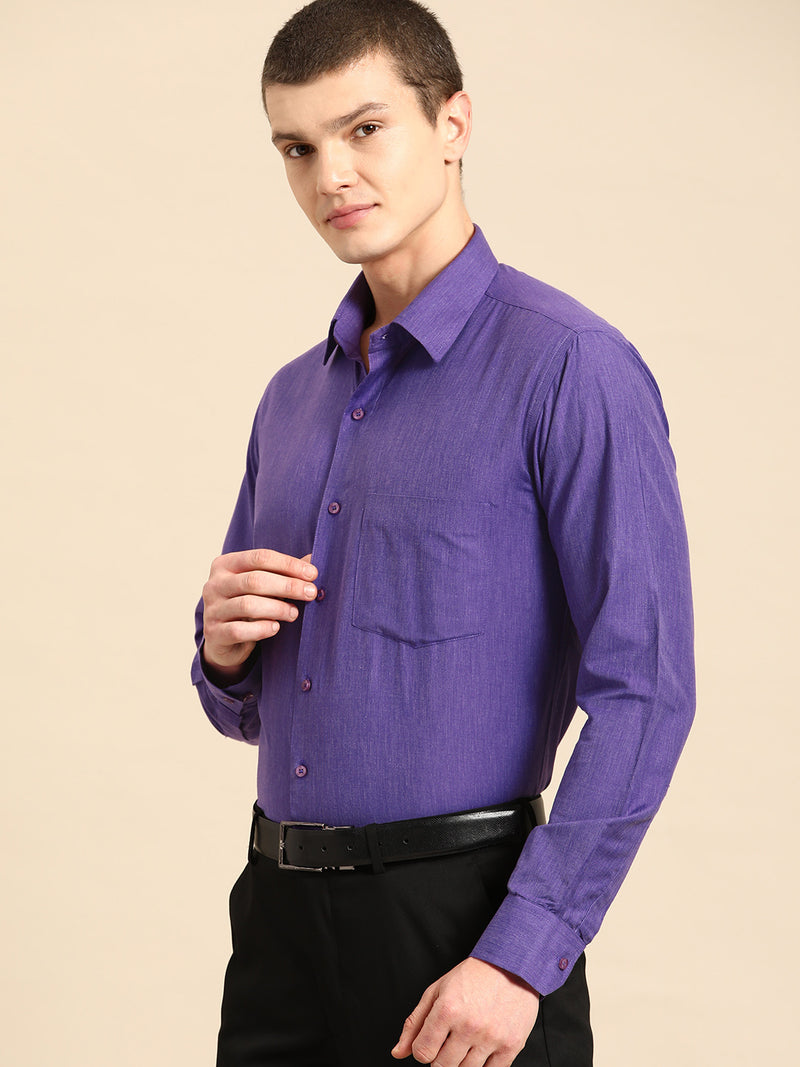 DENNISON Men Purple Smart Opaque Formal Shirt