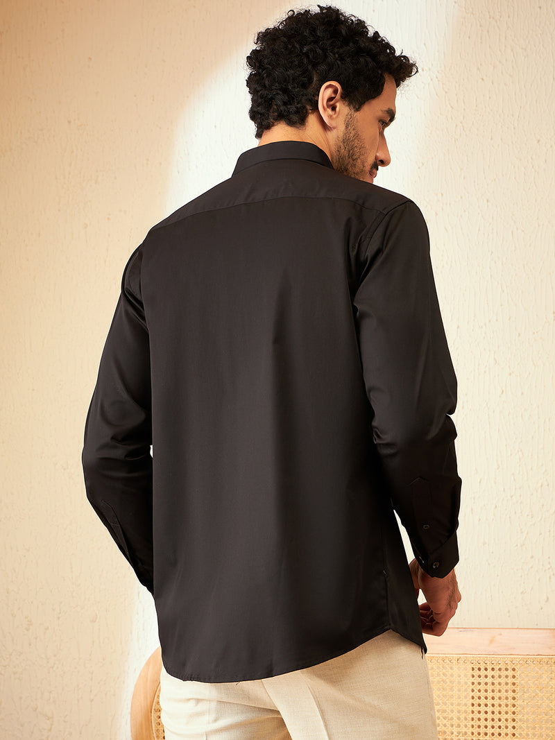Black: Full Sleeves black Casual Shirt