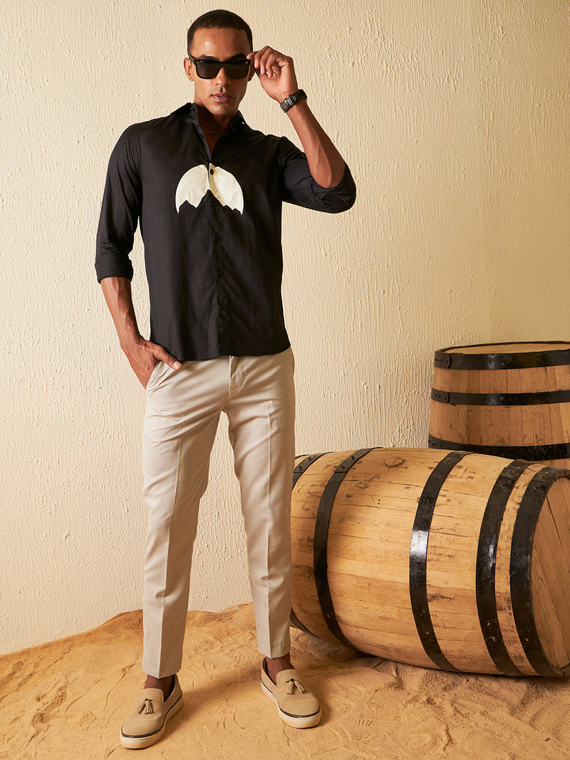 Black: Full Sleeves Casual Shirt